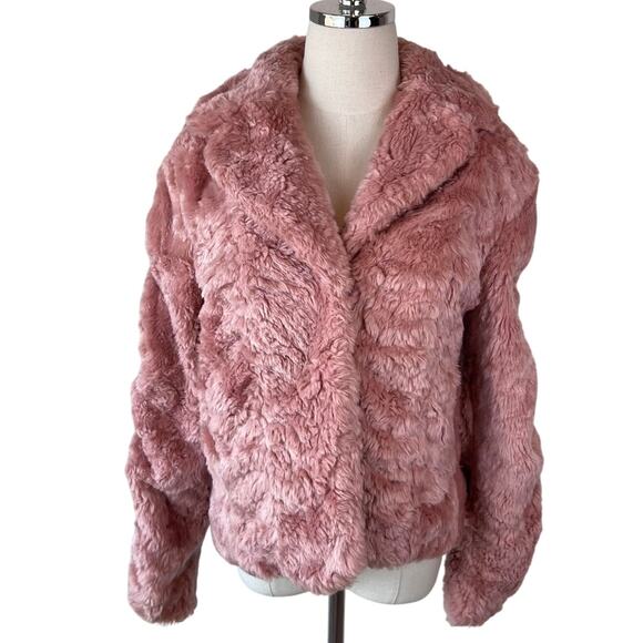 Y2K Pink Faux Fur Jacket size Small Gyaru - Picture 1 of 14